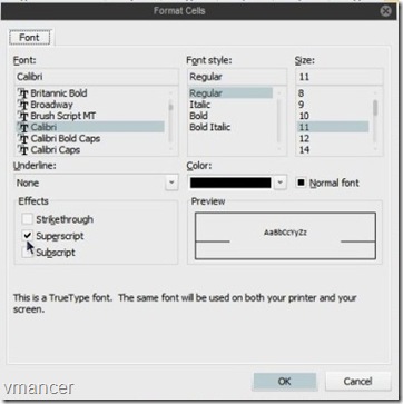 format font - superscript format font - superscript