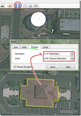 google earth pro - area with polygon shape