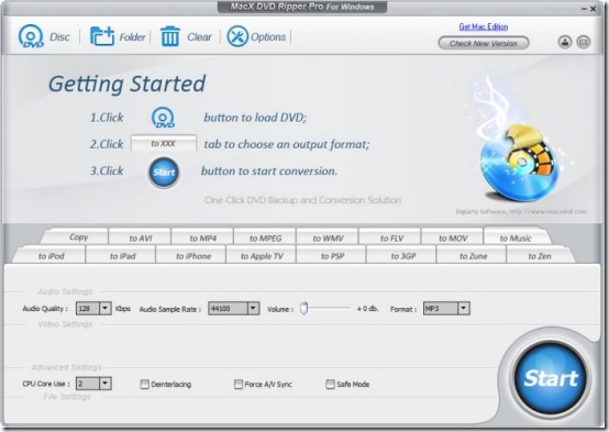 MacX DVD Ripper Pro - interface