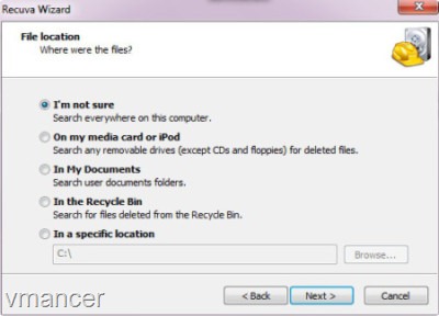 piriform - recuva - select file locations piriform - recuva - select file locations
