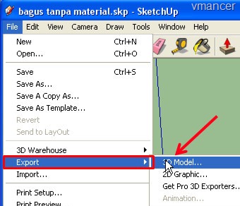 Google SketchUp - export - 3D model