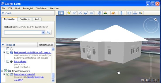 Google Earth view - Google sketchup