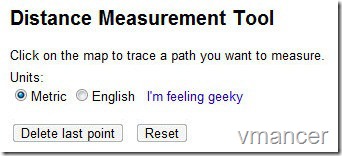 google maps - distance measurement tool