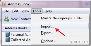 import contacts to Mozilla Thunderbird - import
