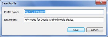 Sothink Video Converter - set video dimension - save profile