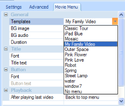 Sothink HD Movie Maker - blu ray - select template