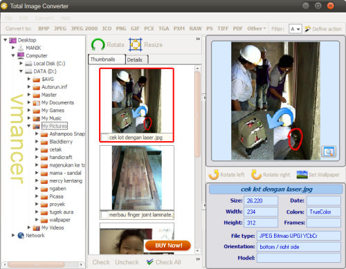 total image converter - interface