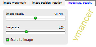 Easy Watermark Studio - size and opacity