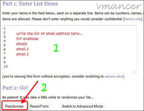 randomize numbers with RANDOM.ORG - List Randomizer