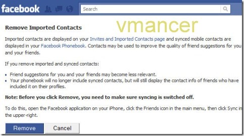 remove sync contacts