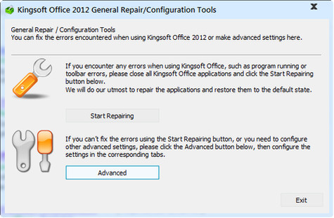 kingsoft free office suite - general repair tool